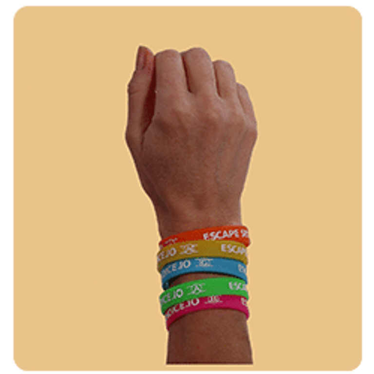 Woman wearing all bracelets