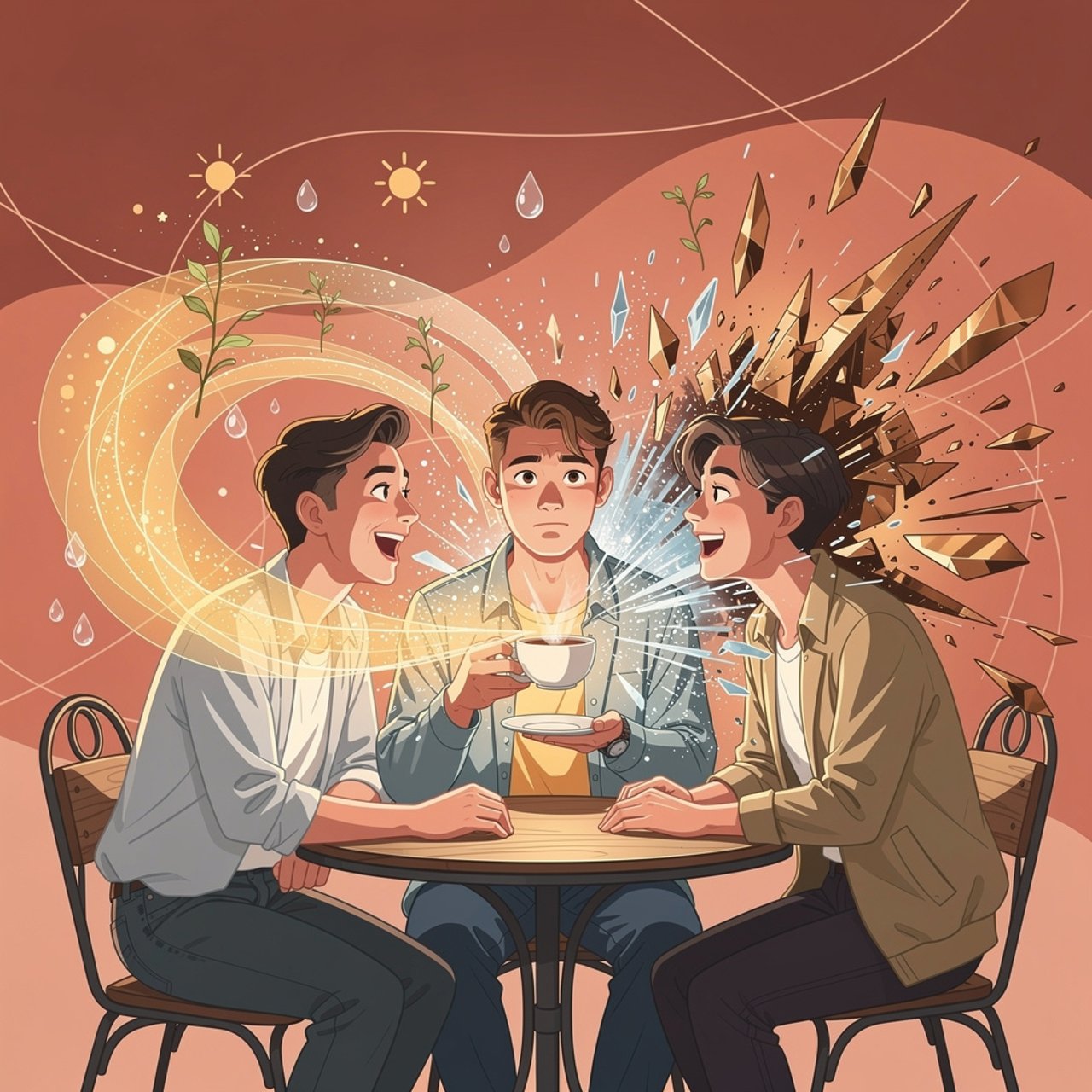 Illustration: Warum wird ein schöner Moment manchmal von einem sorgenvollen Gedanken getrübt?