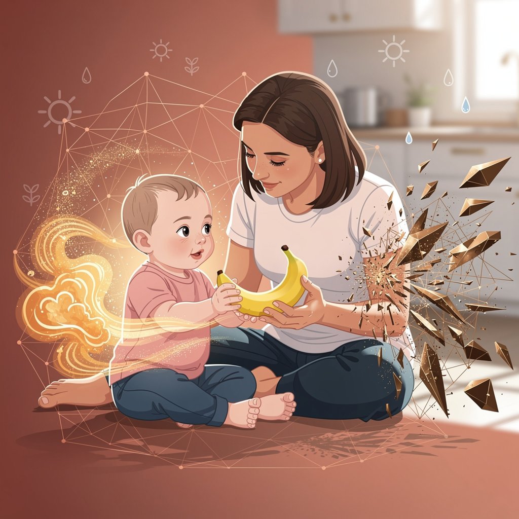 Illustration: How do the words around a baby begin to acquire meaning?