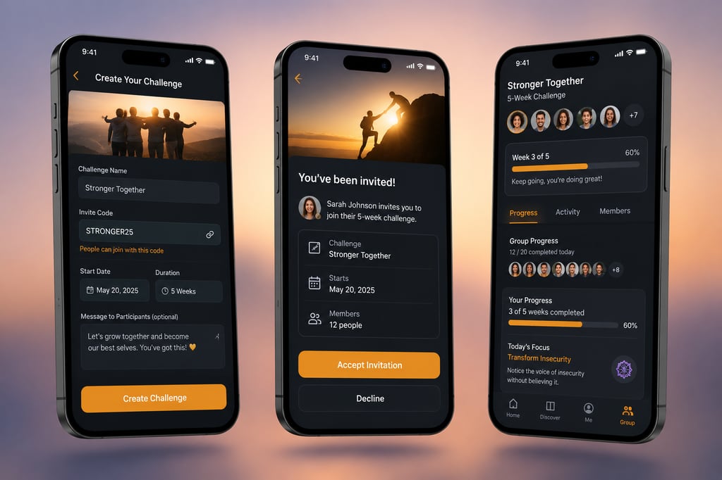 Invite flow for a 5-week community challenge