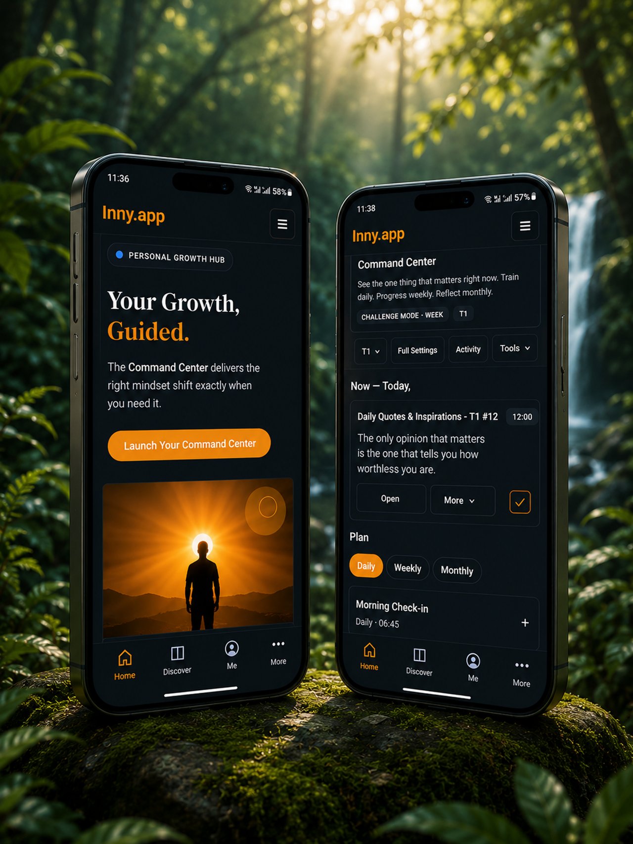 Inny.app Command Center mobile screens